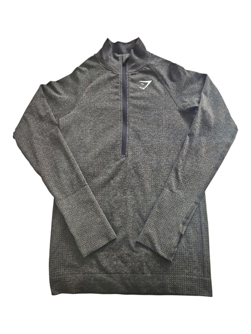 Gym Shark Vital 1/4 Zip Seamless Green Pullover Gym Training Womens Size XS